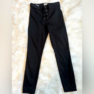 L agence‎ lace up black skinny jeans